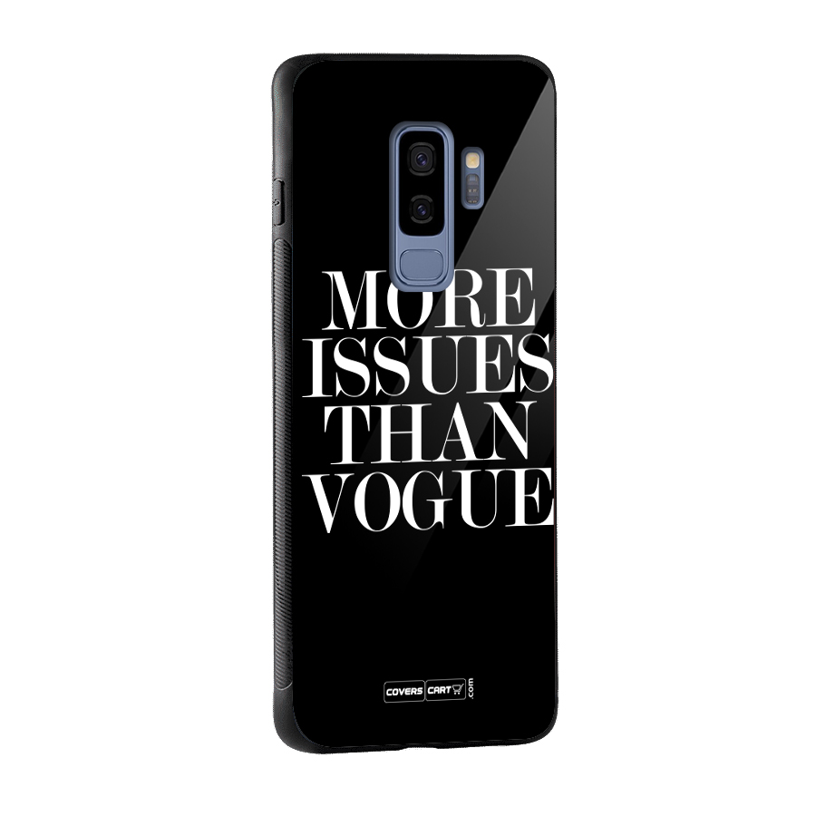 More Issues than Vogue (Black) Glass Back Case for Galaxy S9 Plus