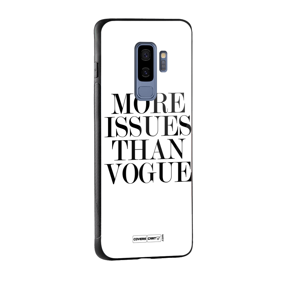 More Issues than Vogue (White) Glass Back Case for Galaxy S9 Plus