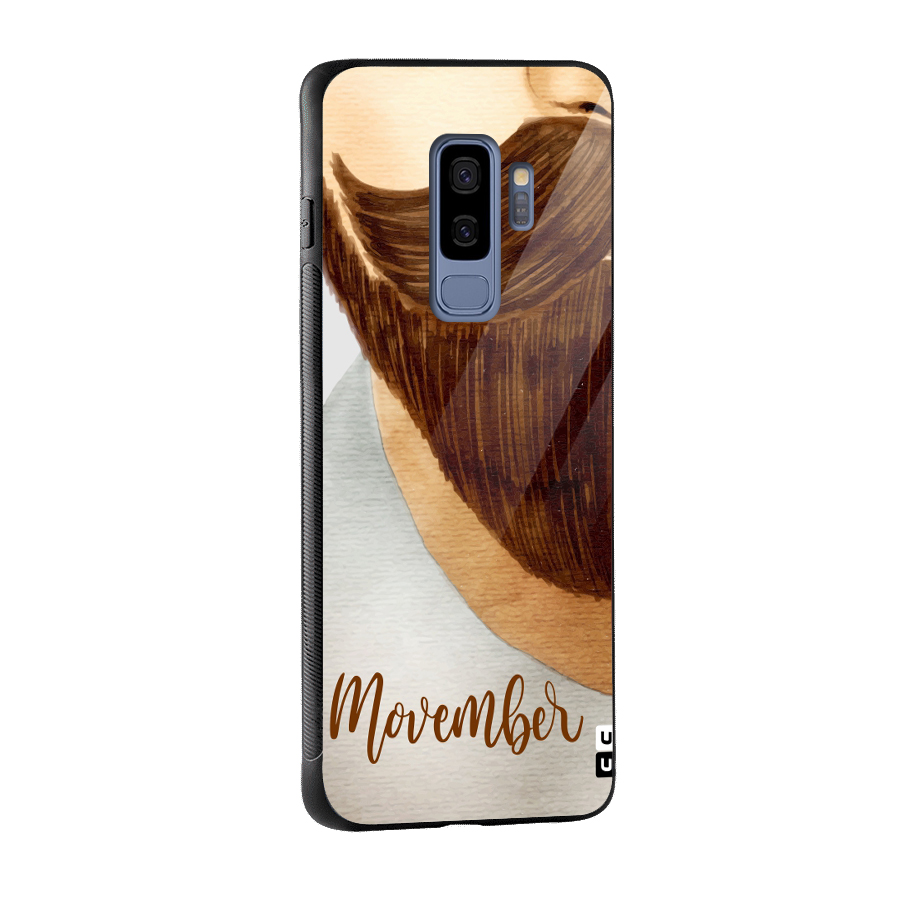 Movember Moustache Glass Back Case for Galaxy S9 Plus