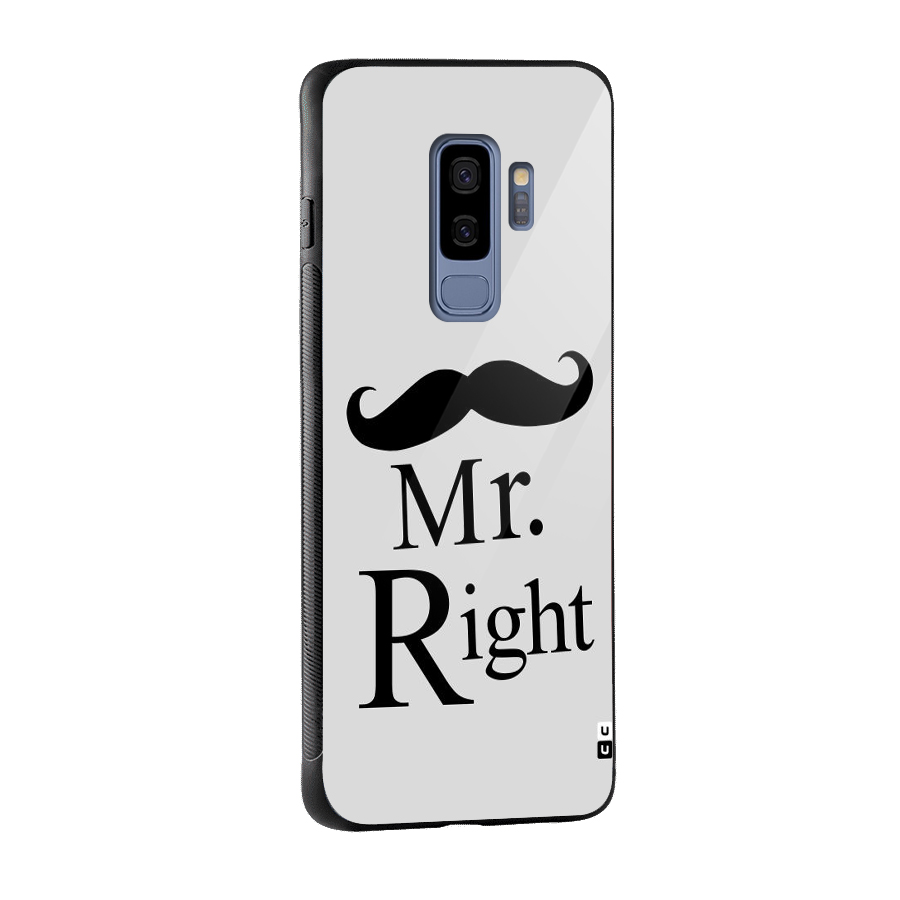Mr. Right. Glass Back Case for Galaxy S9 Plus