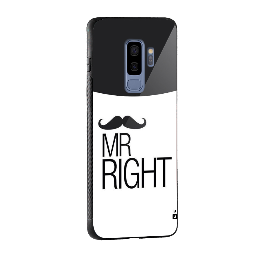 Mr. Right Moustache Glass Back Case for Galaxy S9 Plus