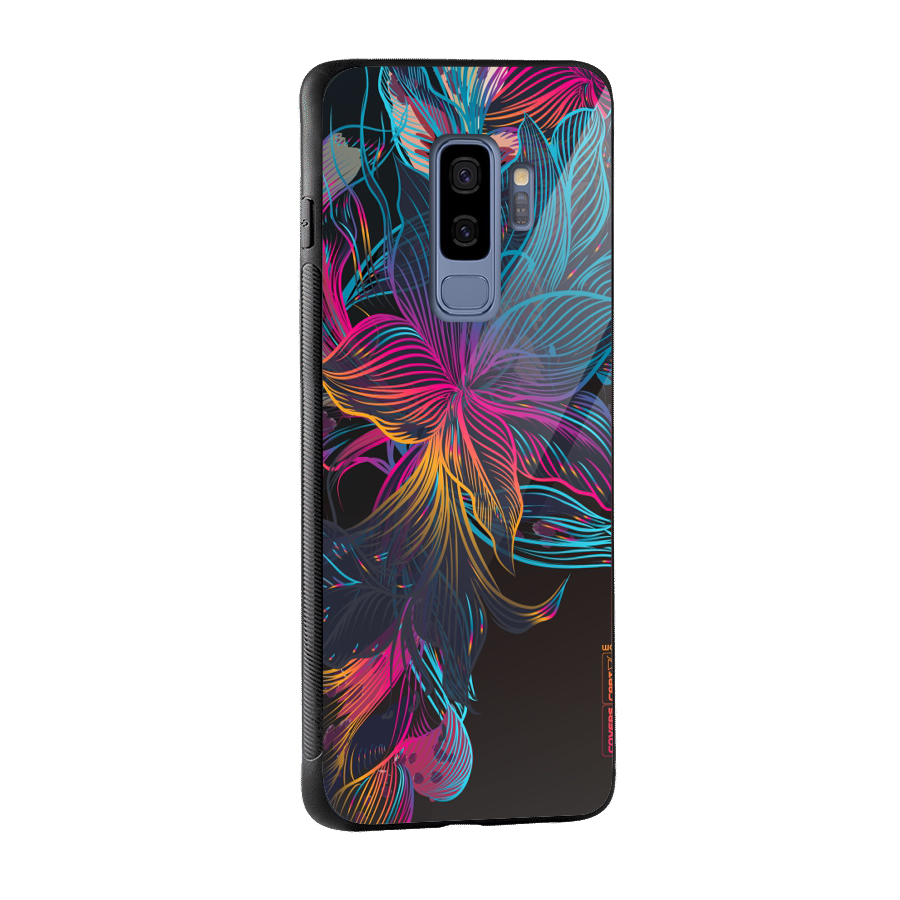 Multi-Colour Flowers Glass Back Case for Galaxy S9 Plus