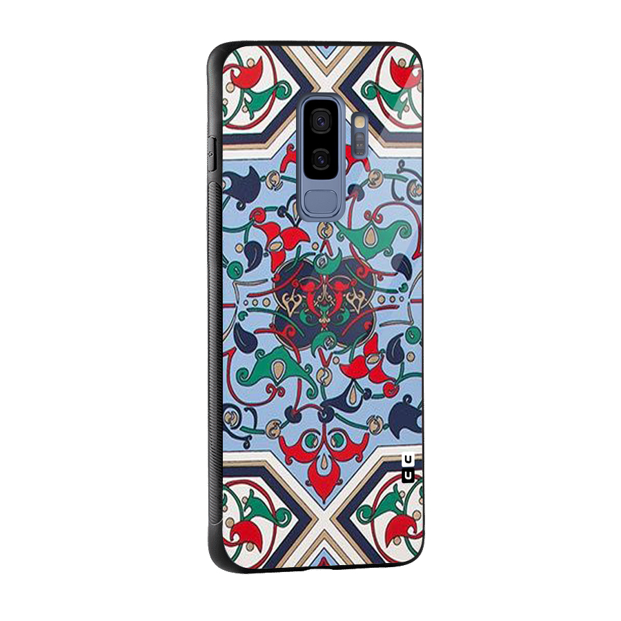 Multi Block Pattern Glass Back Case for Galaxy S9 Plus
