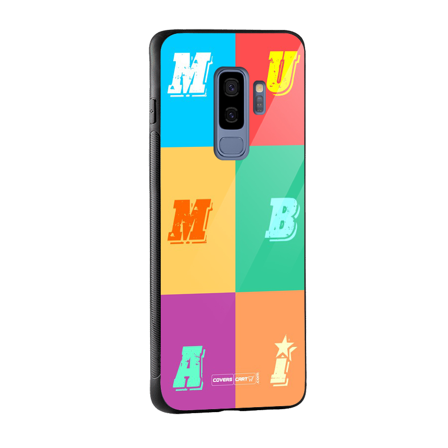 Mumbai Alphabets Glass Back Case for Galaxy S9 Plus