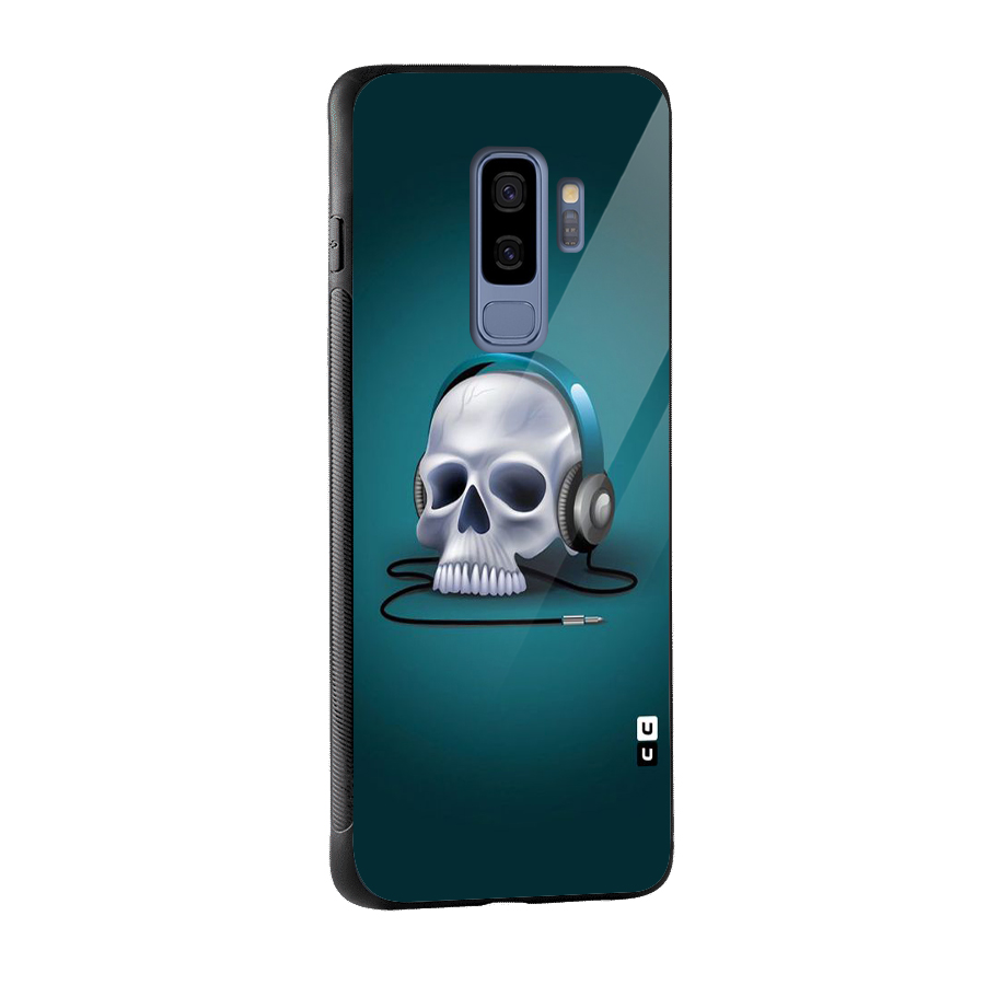 Music Skull Glass Back Case for Galaxy S9 Plus