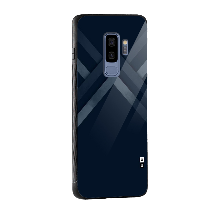 Navy Blue Arrow Glass Back Case for Galaxy S9 Plus