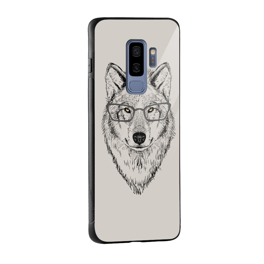 Nerdy Wolf Glass Back Case for Galaxy S9 Plus