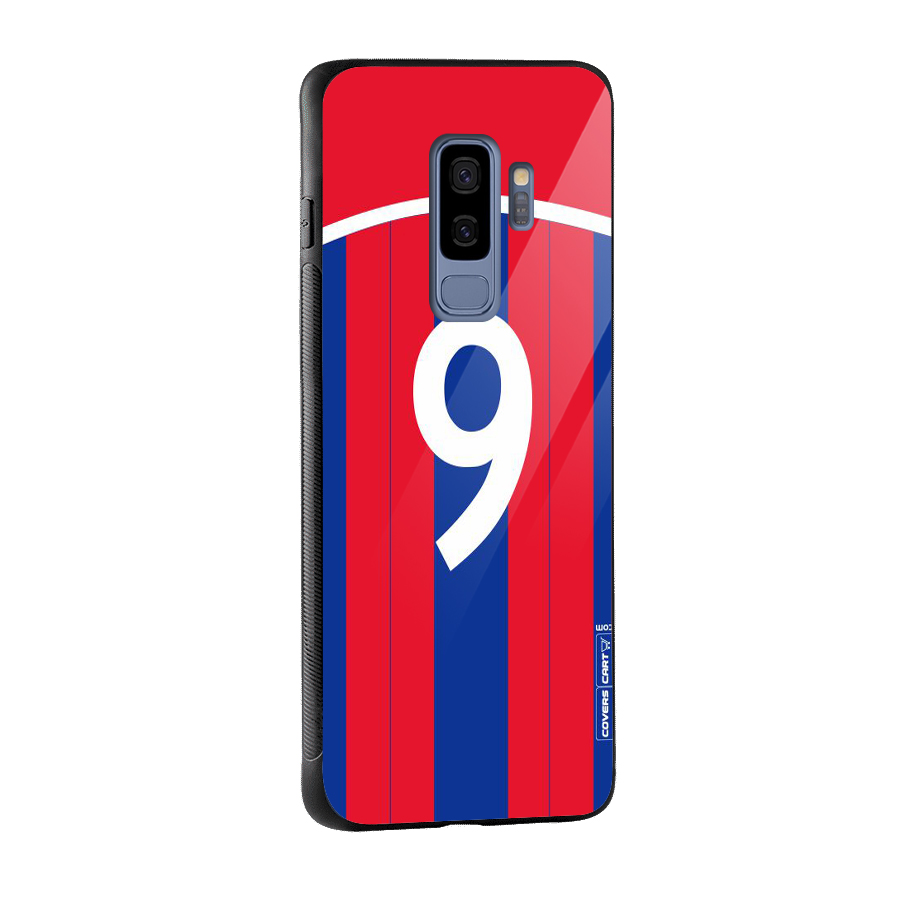 Number 9 Jersey Glass Back Case for Galaxy S9 Plus