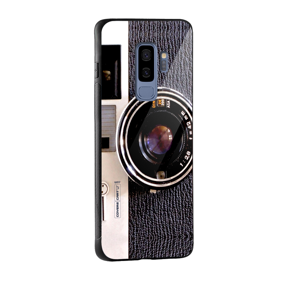 Old School Camera Glass Back Case for Galaxy S9 Plus