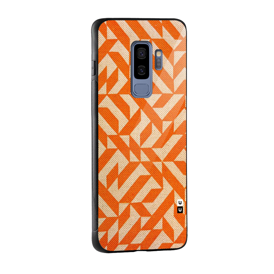 Orange Beige Pattern Glass Back Case for Galaxy S9 Plus