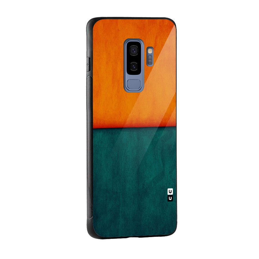 Orange Green Shade Glass Back Case for Galaxy S9 Plus