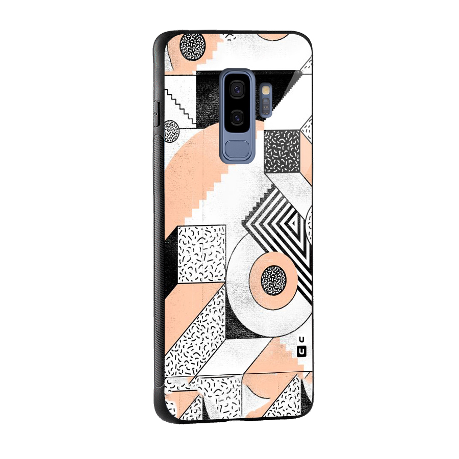 Orange Zig Zag Glass Back Case for Galaxy S9 Plus