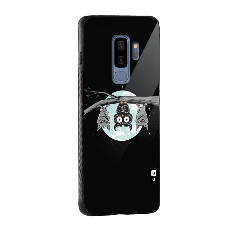 Owl Hanging Glass Back Case for Galaxy S9 Plus