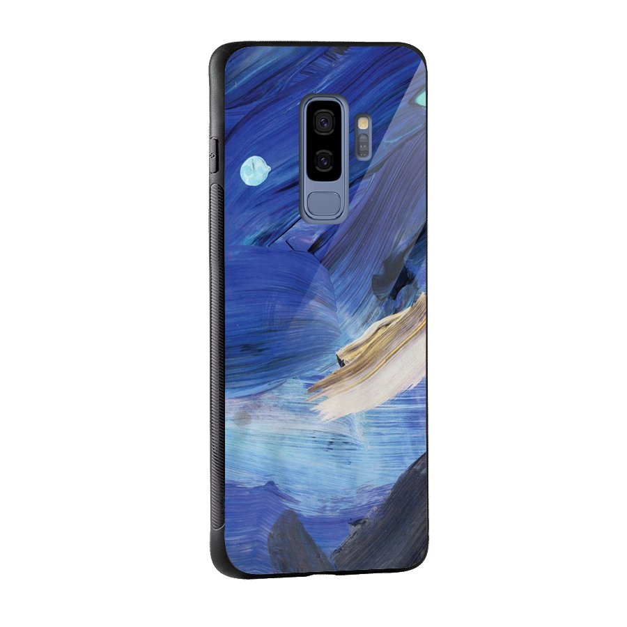 Paint Brush Strokes Glass Back Case for Galaxy S9 Plus