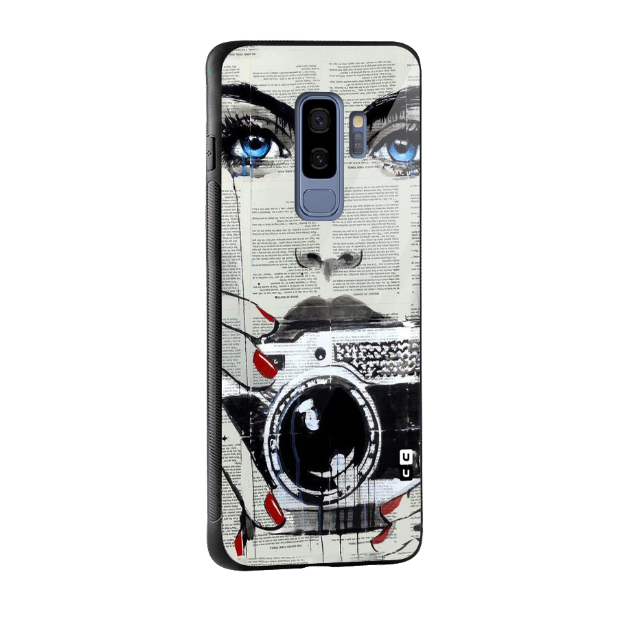 Paper Face Beauty Glass Back Case for Galaxy S9 Plus