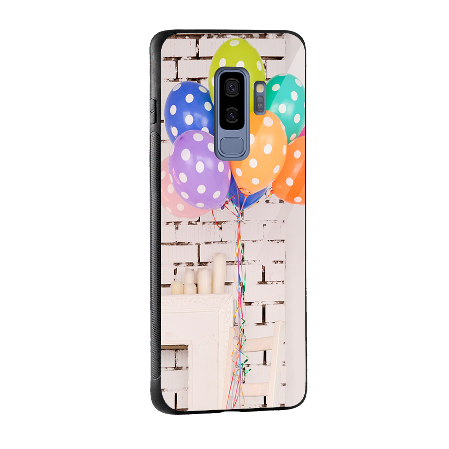 Party Balloons Glass Back Case for Galaxy S9 Plus