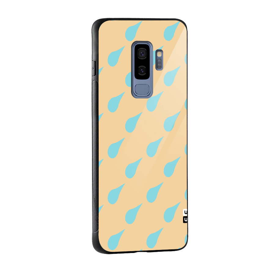 Pastel Orange Drops Glass Back Case for Galaxy S9 Plus