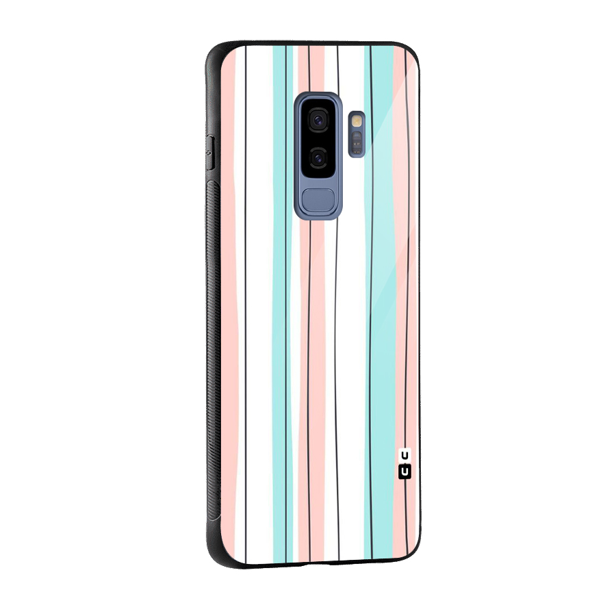 Pastel Tri Stripes Glass Back Case for Galaxy S9 Plus