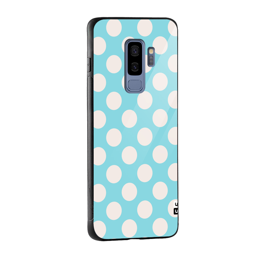 Pastel White Polka Dots Glass Back Case for Galaxy S9 Plus