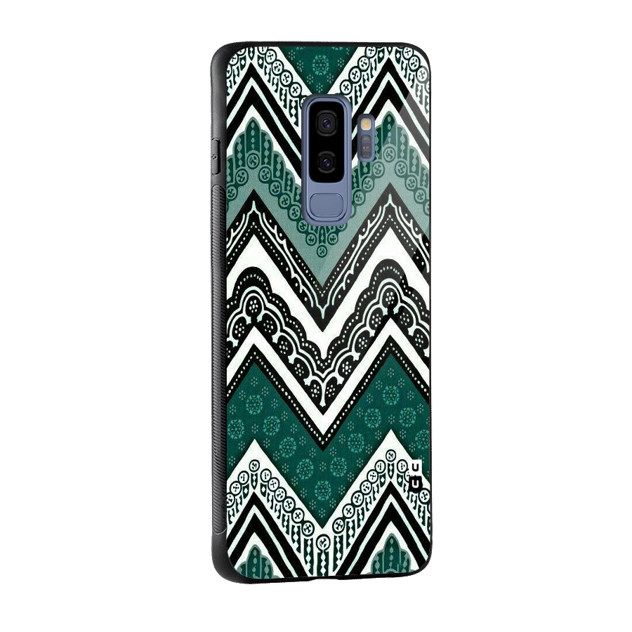 Patterned Chevron Glass Back Case for Galaxy S9 Plus