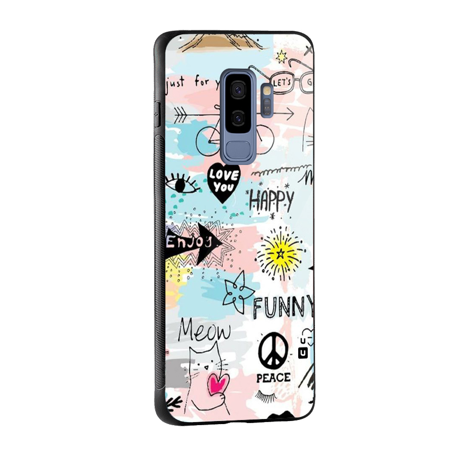 Peace And Funny Glass Back Case for Galaxy S9 Plus