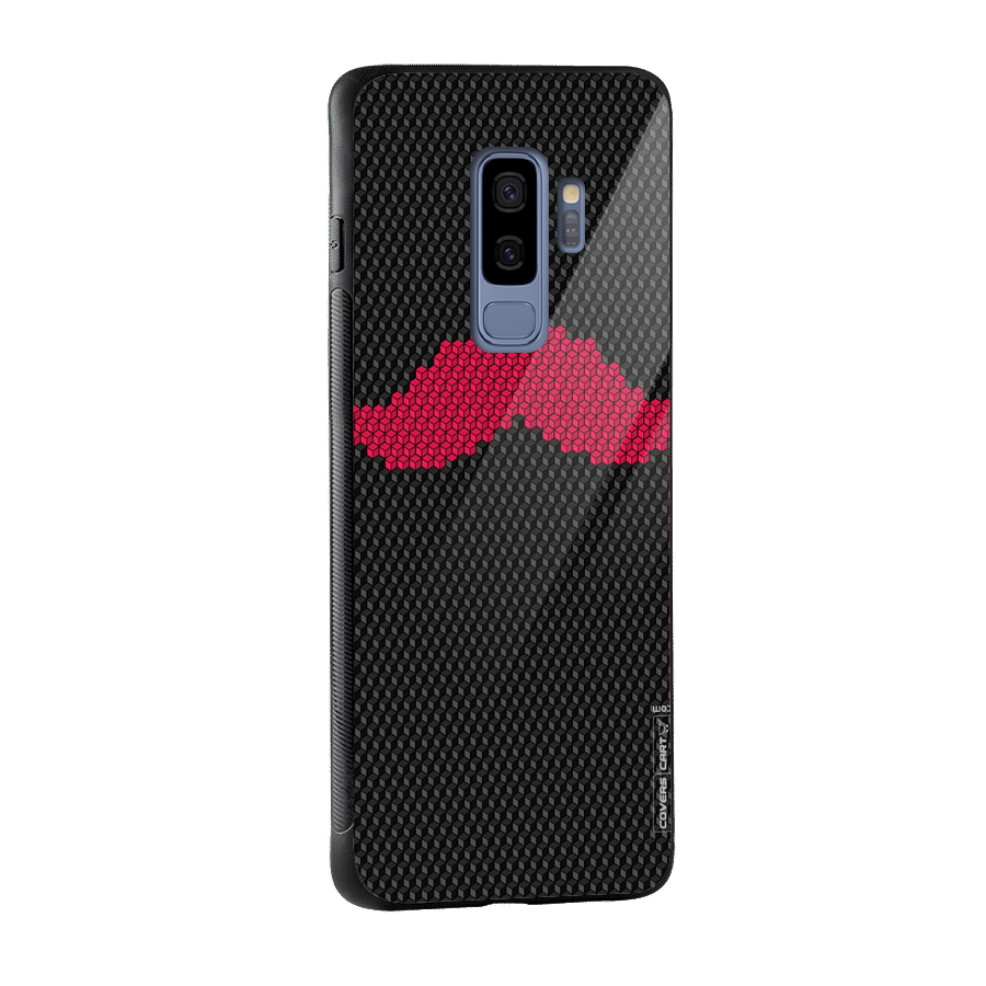Pink Moustache Glass Back Case for Galaxy S9 Plus