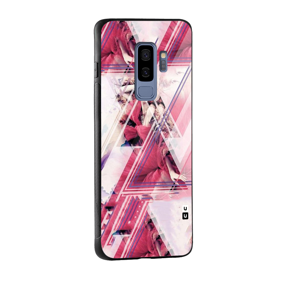 Pink Rose Abstract Glass Back Case for Galaxy S9 Plus