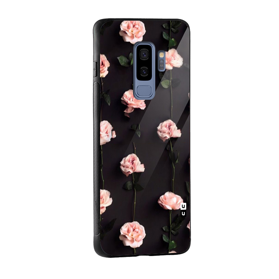 Pink Roses Glass Back Case for Galaxy S9 Plus