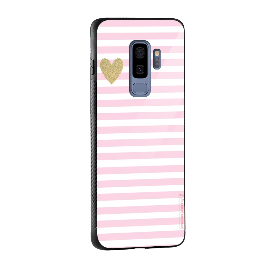 Pink Stripes Glass Back Case for Galaxy S9 Plus