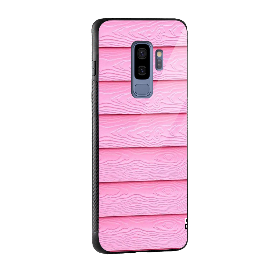 Pink Wood Glass Back Case for Galaxy S9 Plus