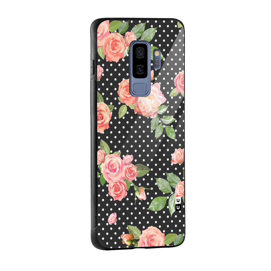 Polka Peach Glass Back Case for Galaxy S9 Plus