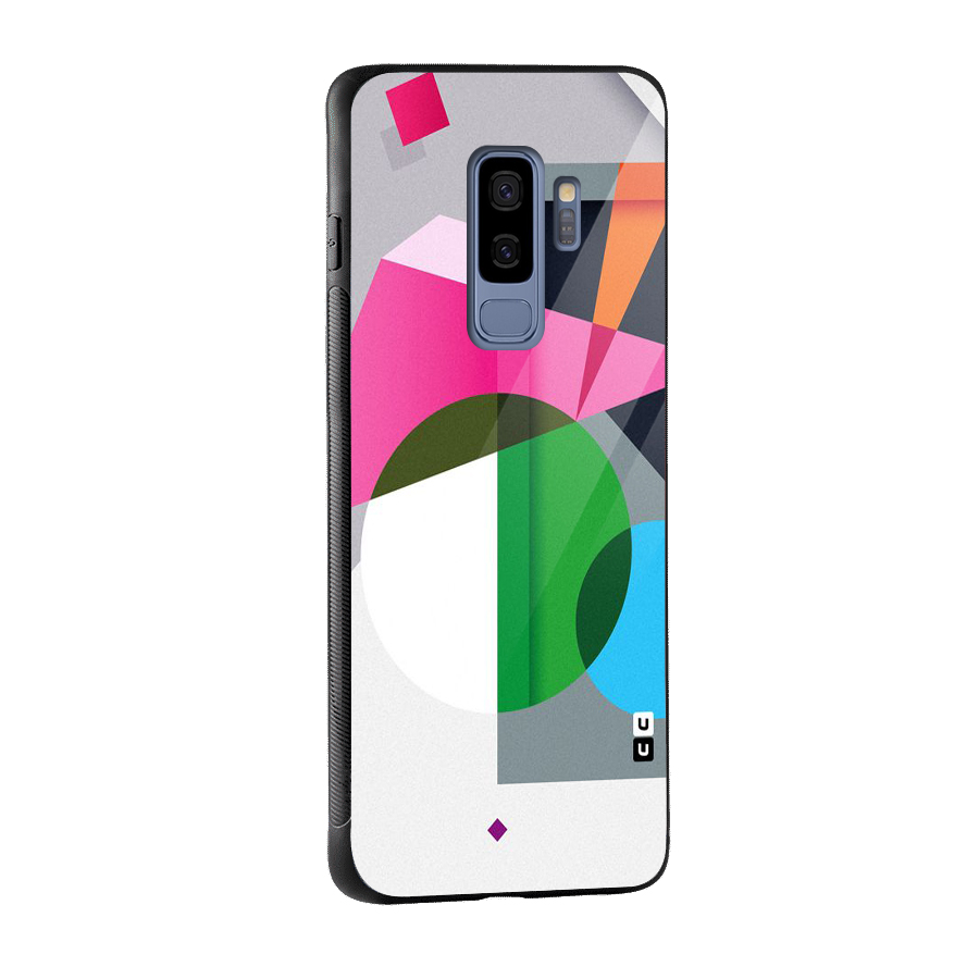 Polygons Cute Pattern Glass Back Case for Galaxy S9 Plus