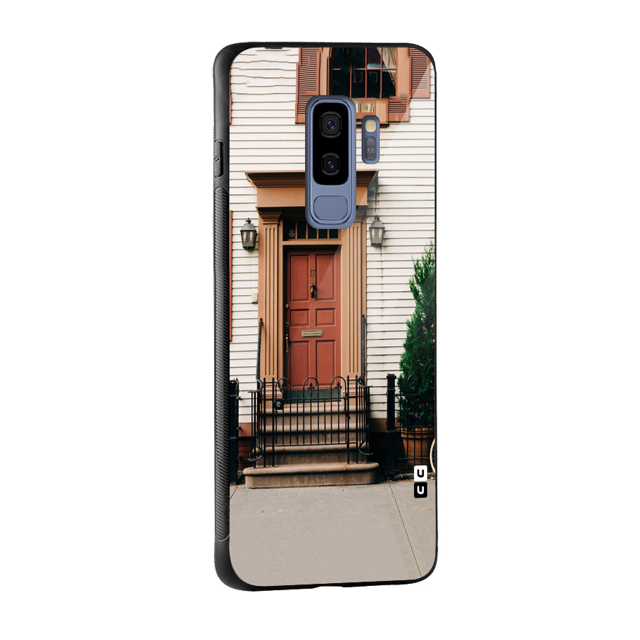 Pretty Orange Door Glass Back Case for Galaxy S9 Plus
