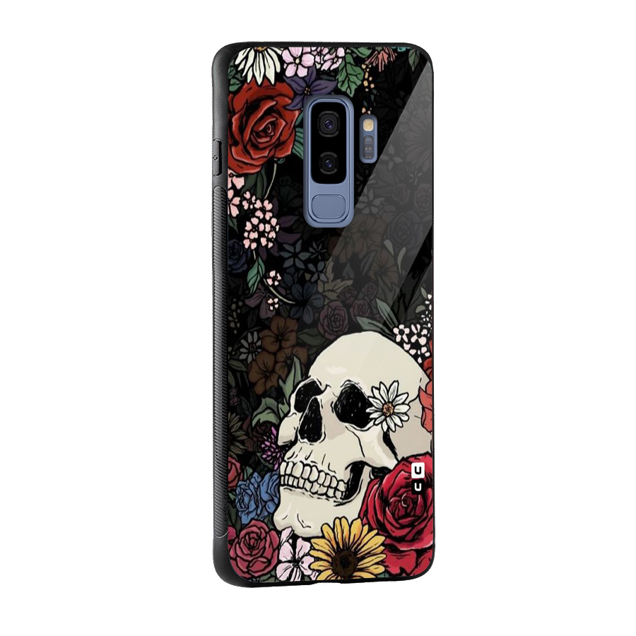 Pretty Skull Glass Back Case for Galaxy S9 Plus