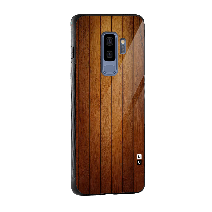 Proper Brown Wood Glass Back Case for Galaxy S9 Plus