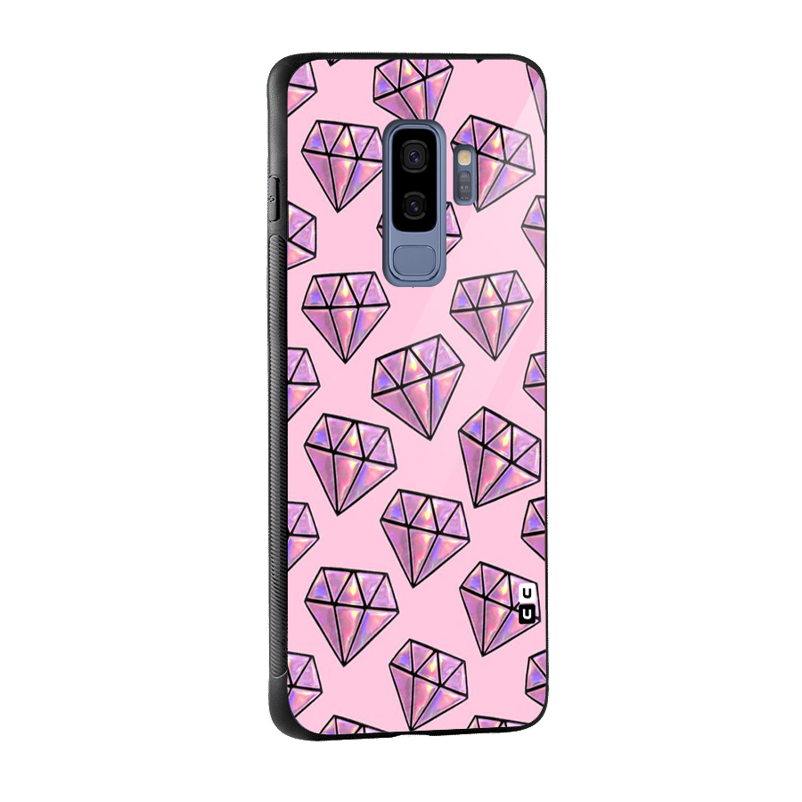 Purple Diamond Designs Glass Back Case for Galaxy S9 Plus
