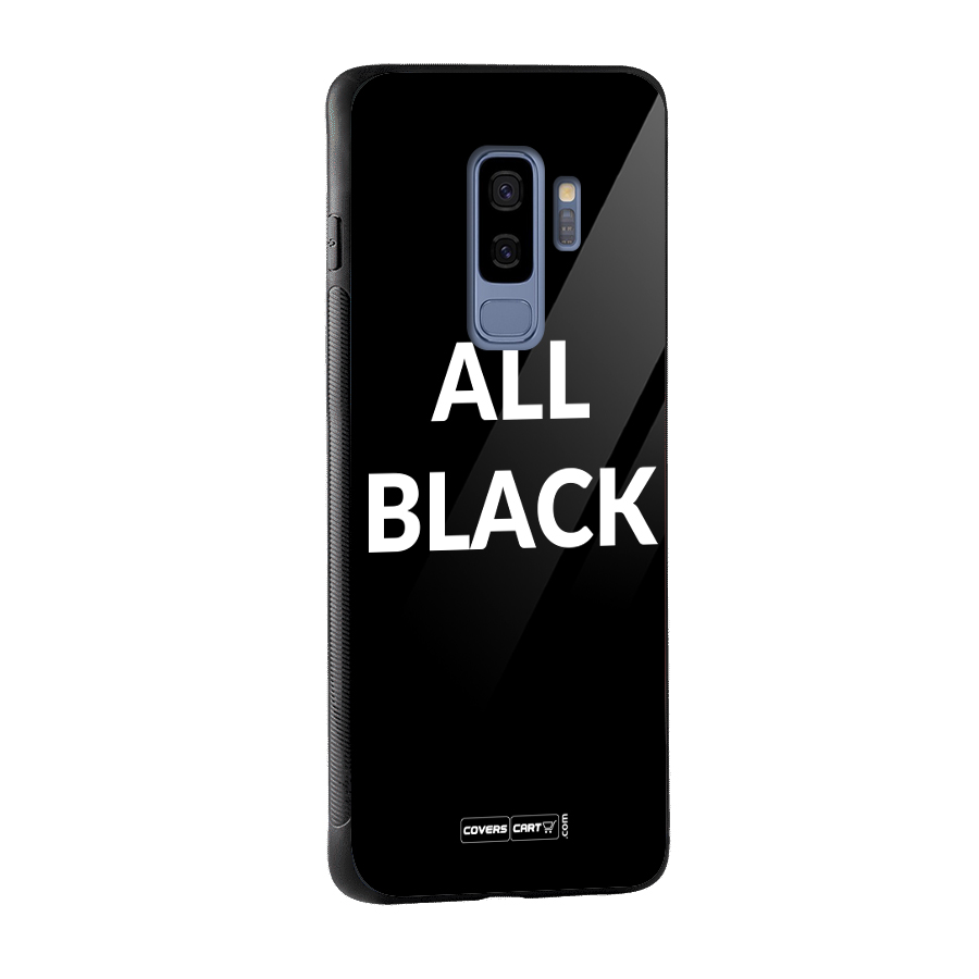 Raftaar All Black Glass Back Case for Galaxy S9 Plus