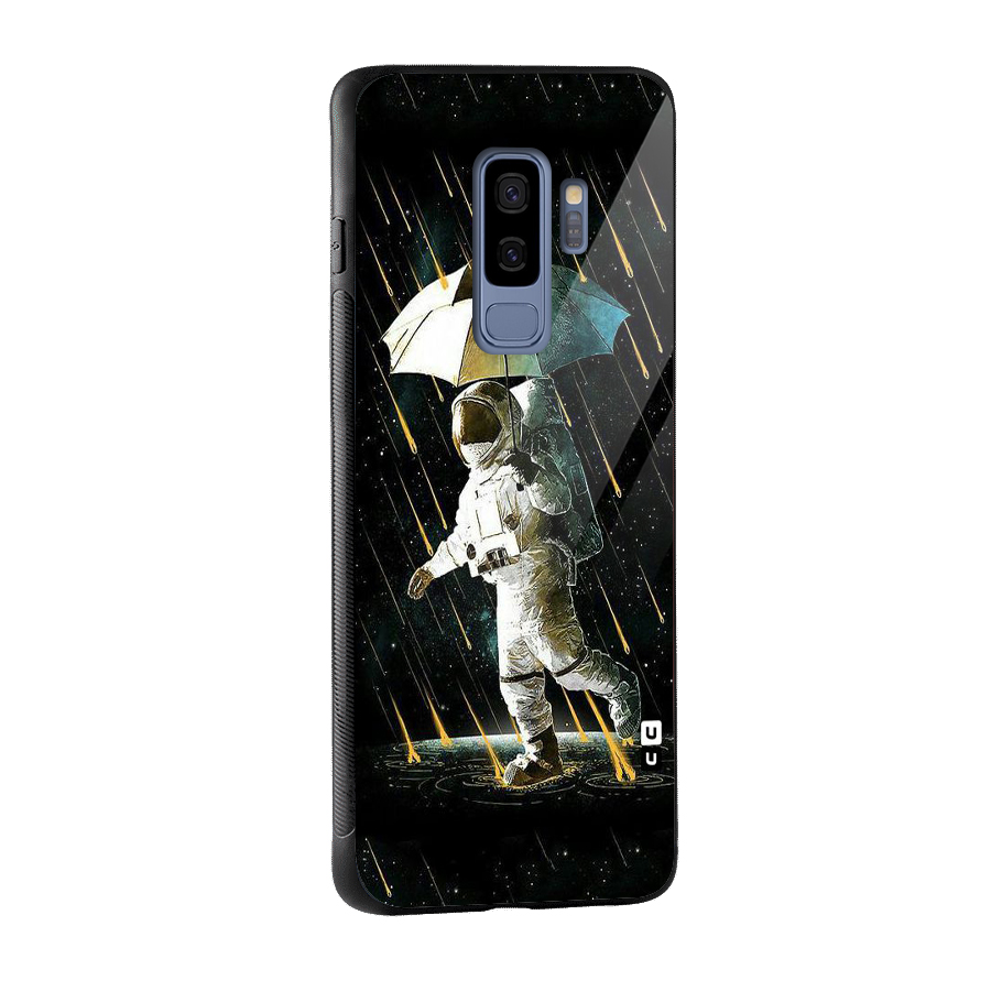 Rain Spaceman Glass Back Case for Galaxy S9 Plus