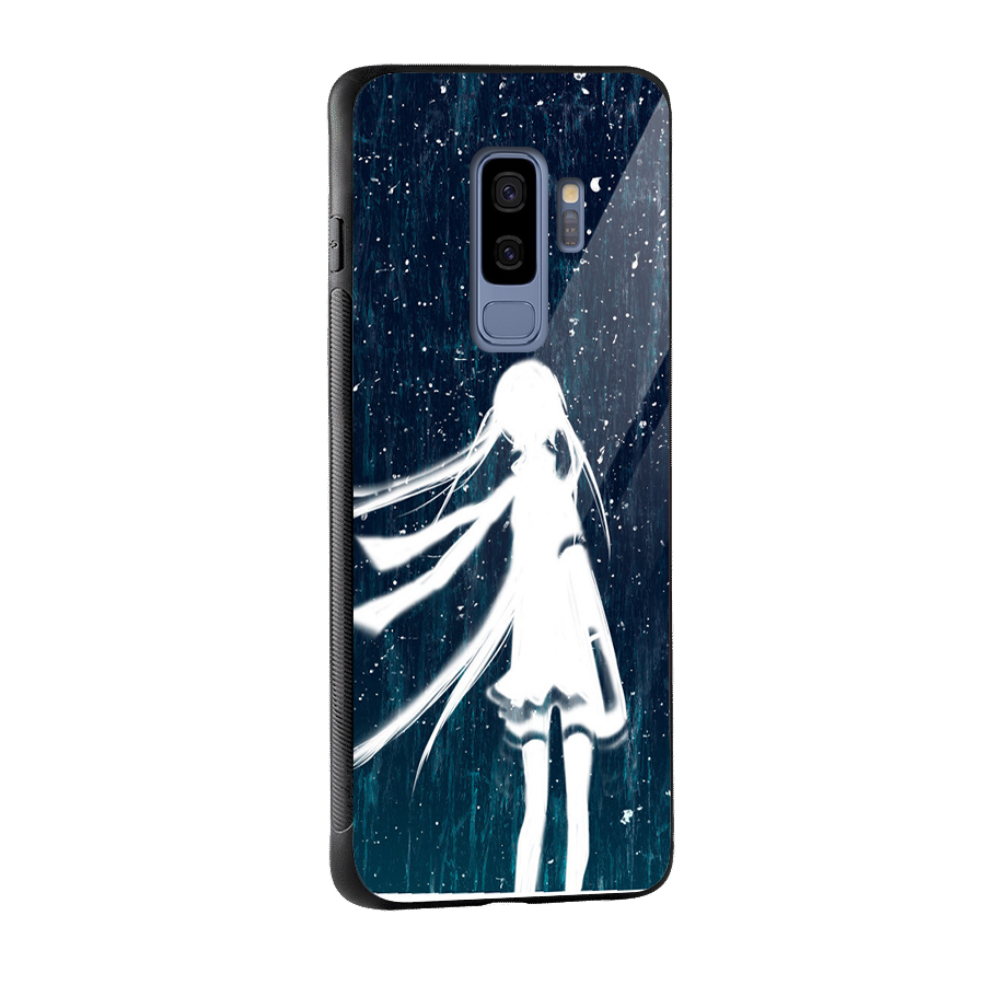 Rain White Girl Glass Back Case for Galaxy S9 Plus