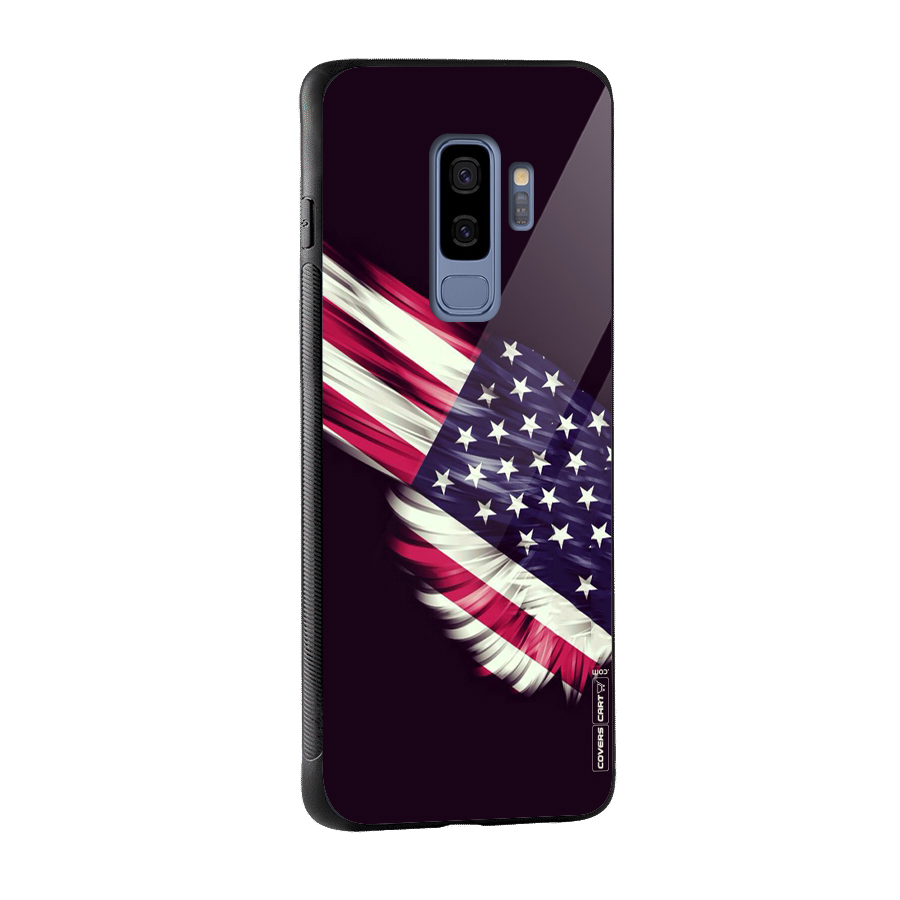 Red And White Stripes Stars Glass Back Case for Galaxy S9 Plus