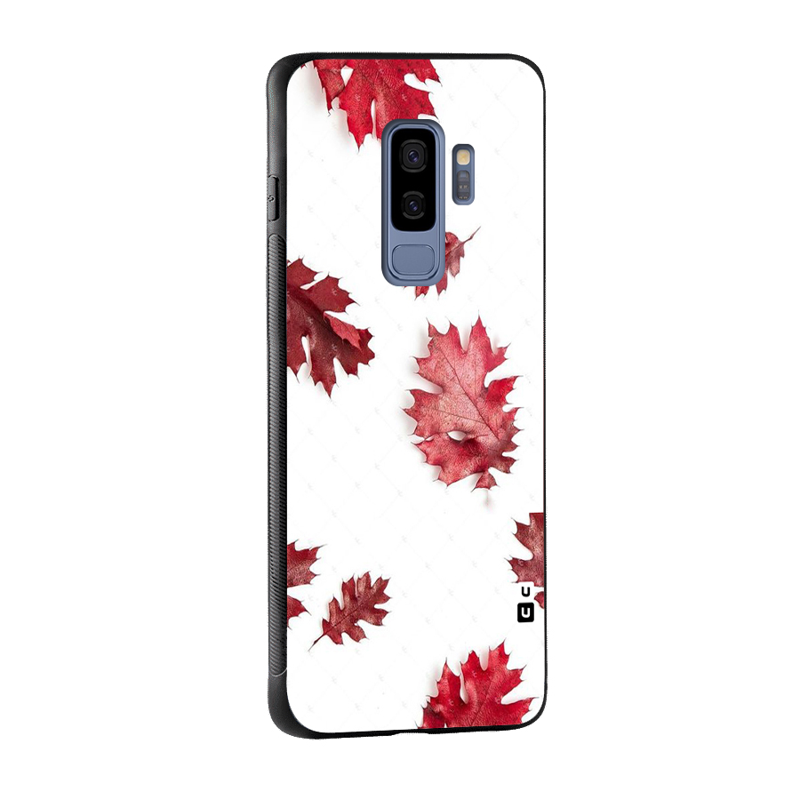 Red Appealing Autumn Leaves Glass Back Case for Galaxy S9 Plus