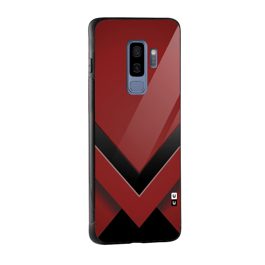 Red Black Fold Glass Back Case for Galaxy S9 Plus