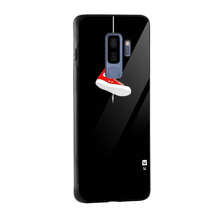 Red Shoe Hanging Glass Back Case for Galaxy S9 Plus