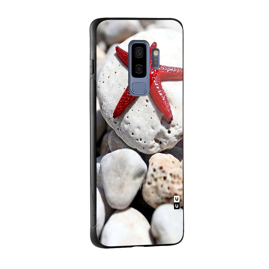 Red Star Fish Glass Back Case for Galaxy S9 Plus