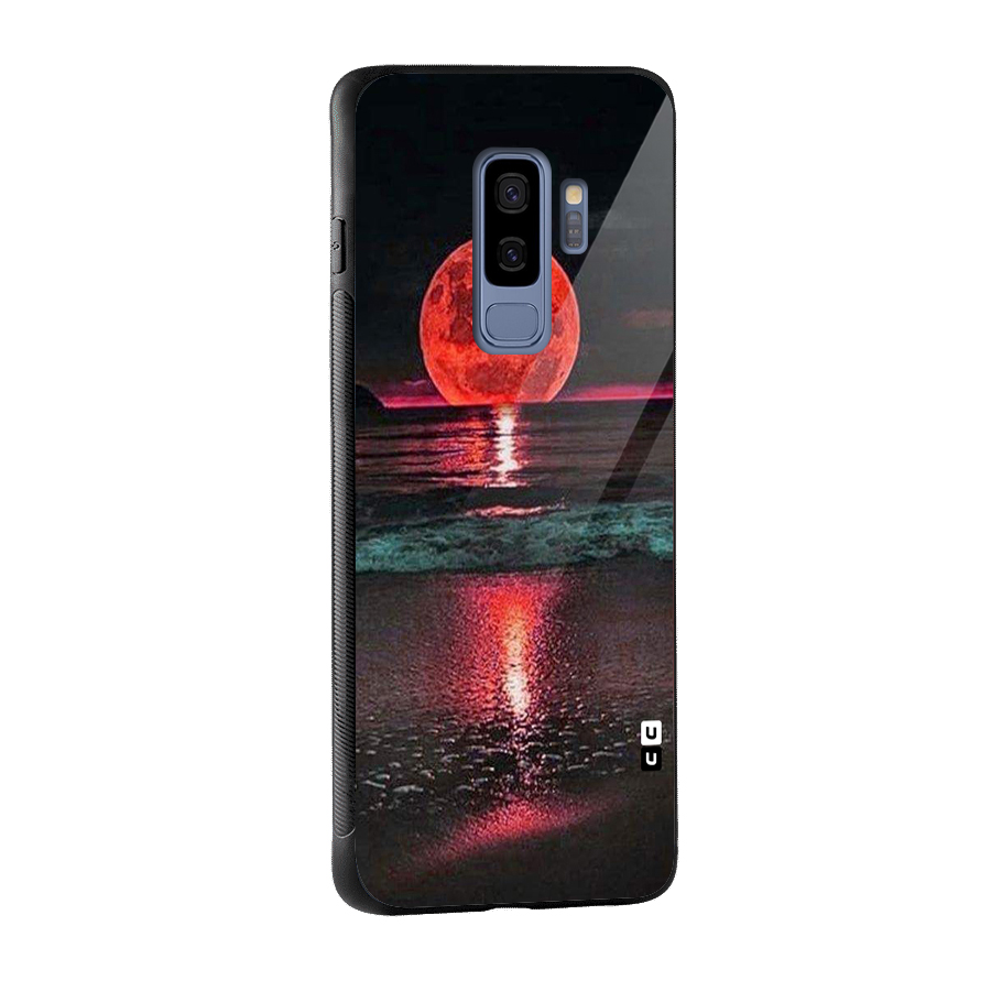 Red Sun Ocean Glass Back Case for Galaxy S9 Plus