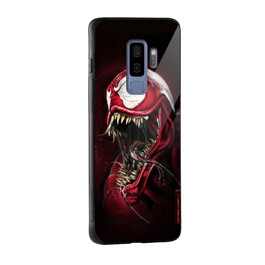 Red Venom Artwork Glass Back Case for Galaxy S9 Plus