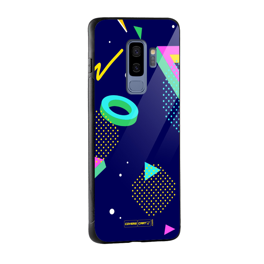Retro Abstract Glass Back Case for Galaxy S9 Plus