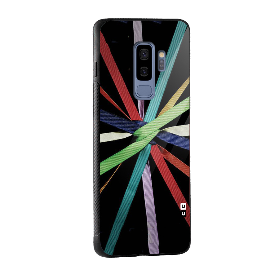 Ribbon Design Glass Back Case for Galaxy S9 Plus