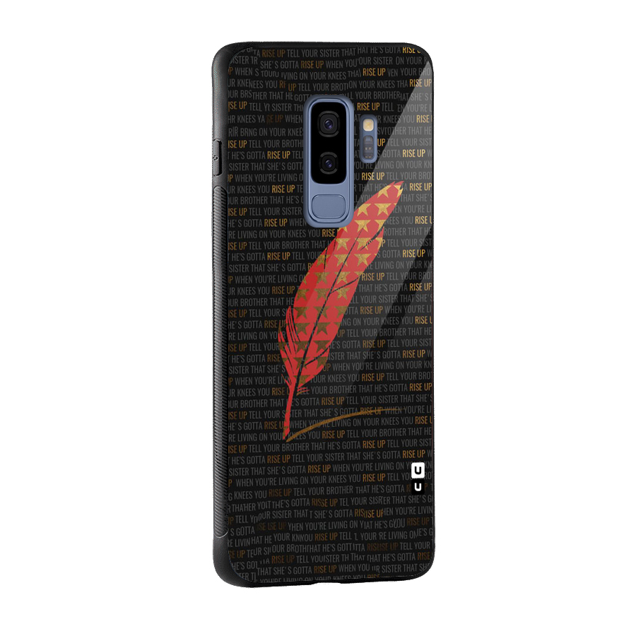 Rise Up Feather Glass Back Case for Galaxy S9 Plus