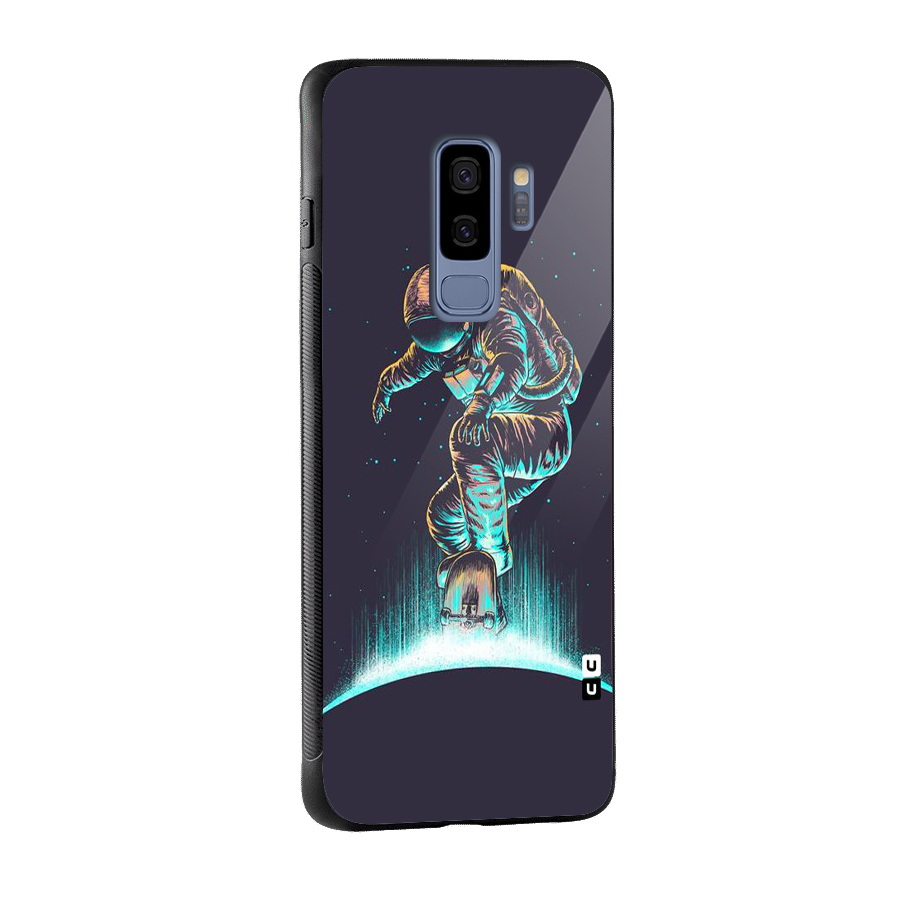 Rolling Spaceman Glass Back Case for Galaxy S9 Plus